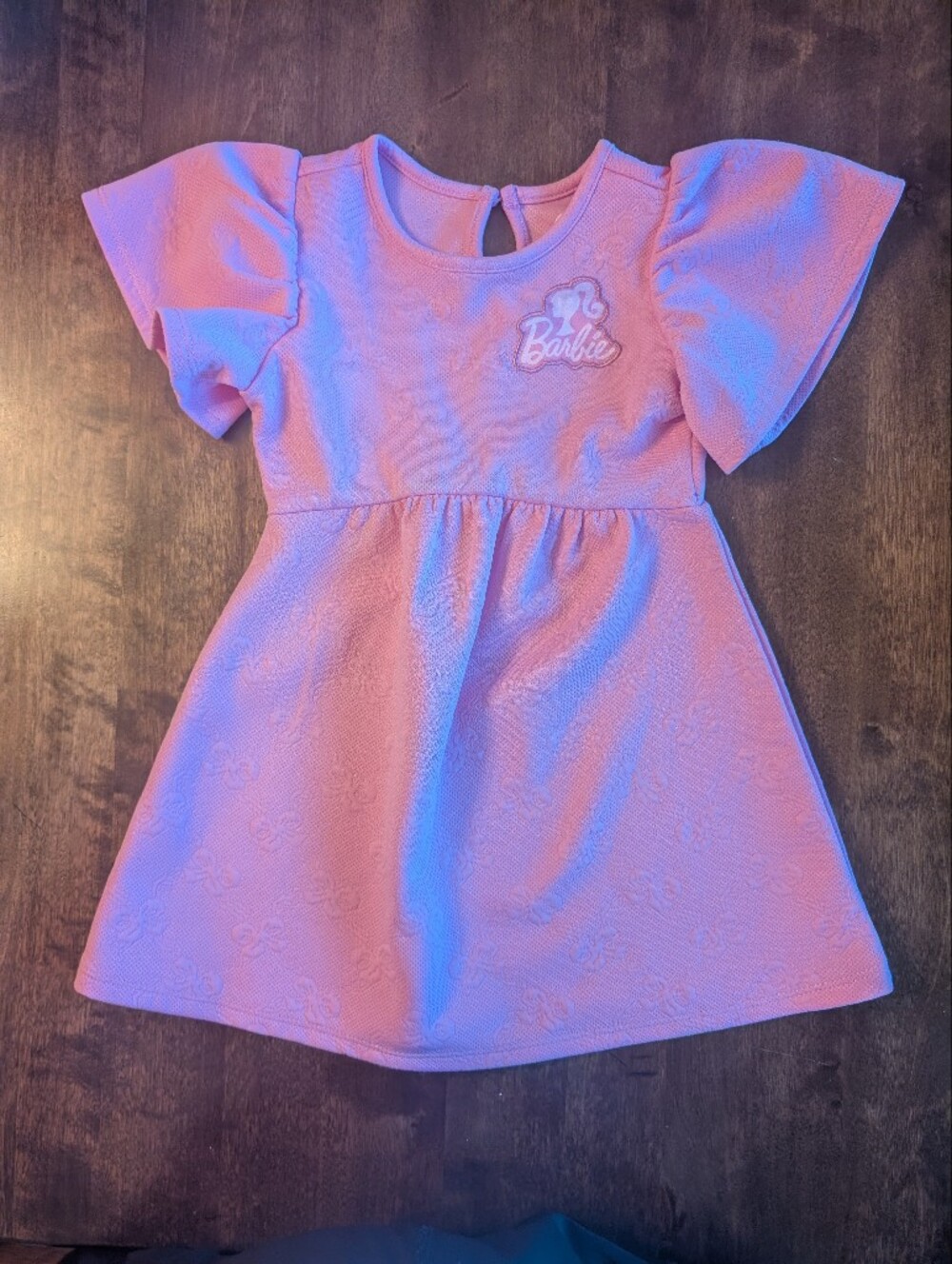 Barbie Light Pink Flutter Sleeve Fit-and-Flare Dress/ 2T